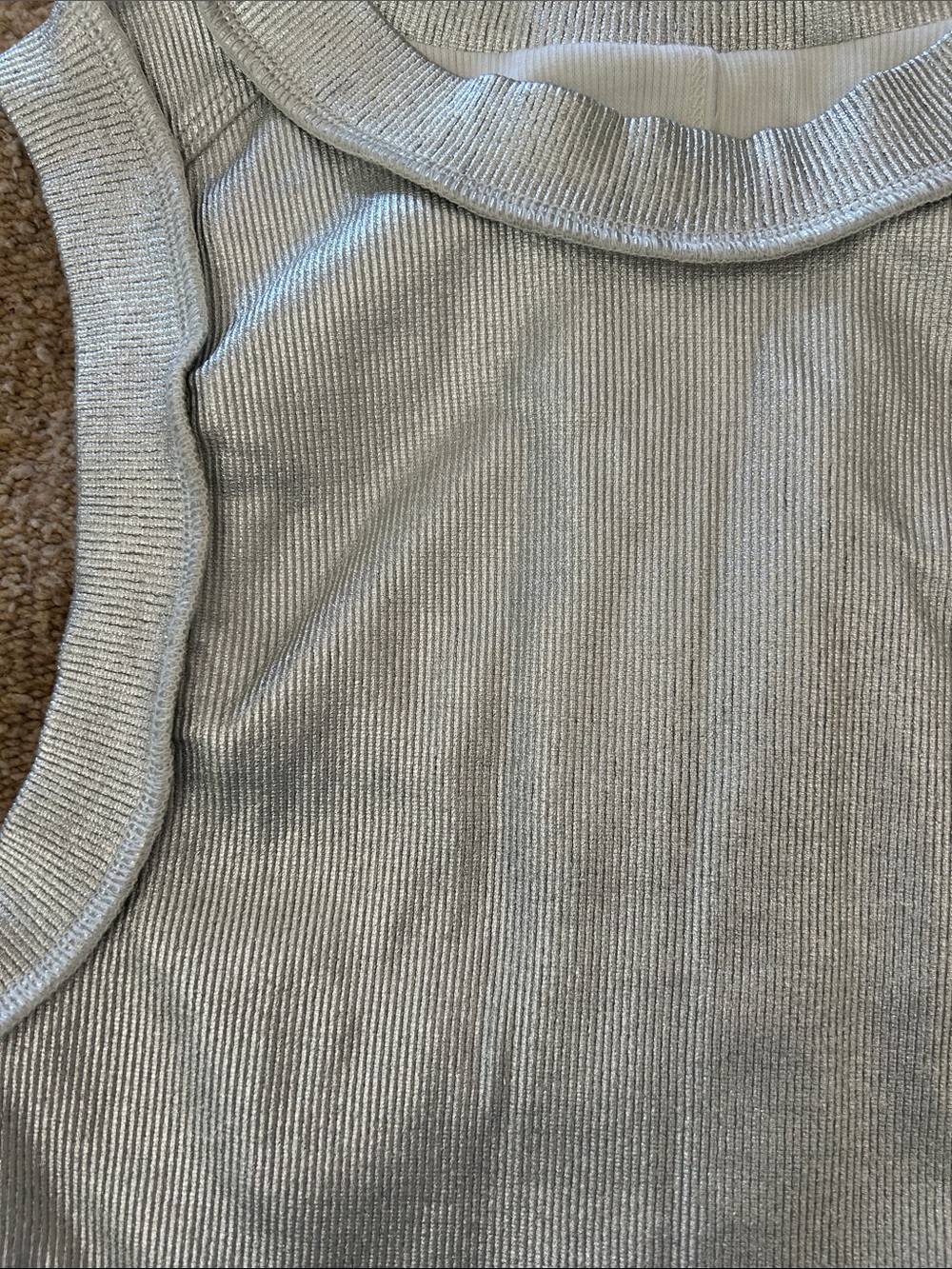 We The Free Ribbed Tank Top — Silver - Picture 2 of 7